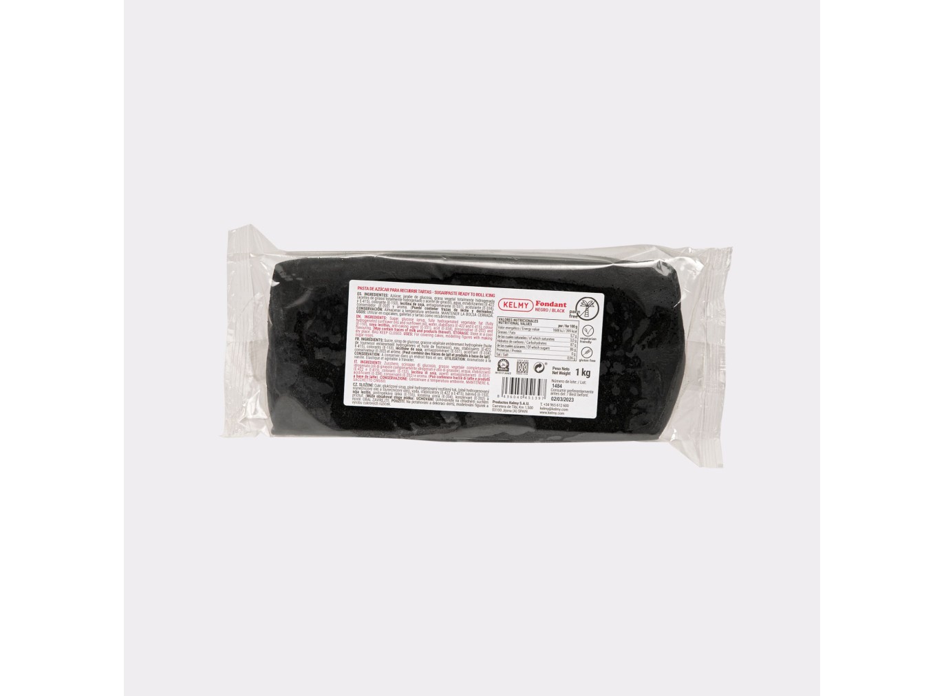 Fondant negro 250 gr - Sin gluten - SweetArt